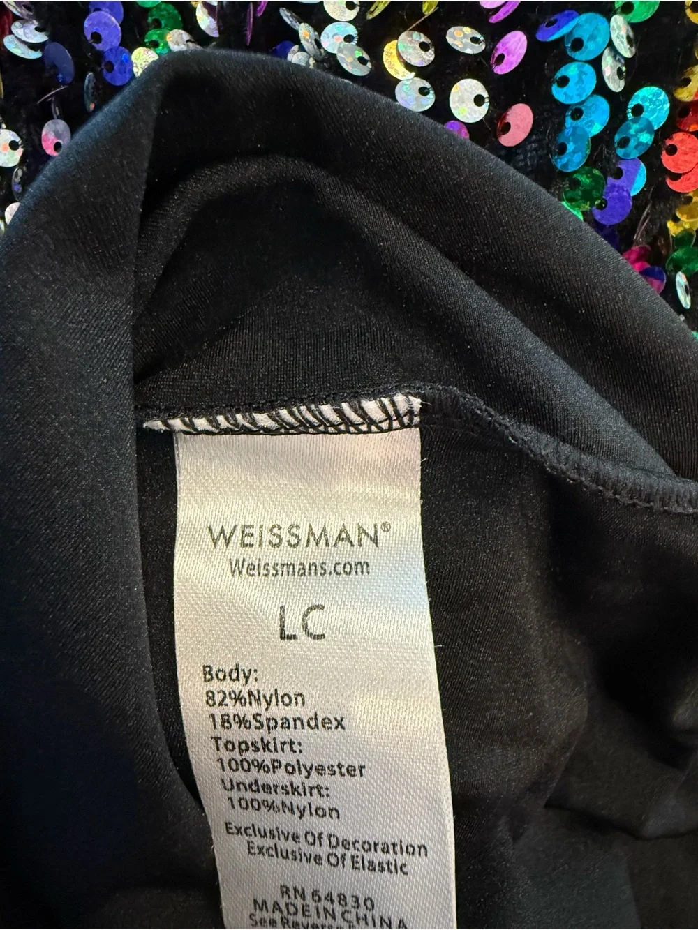 Weissman Black and Hot Pink Sequin Tutu Set with Multicolor Sequins